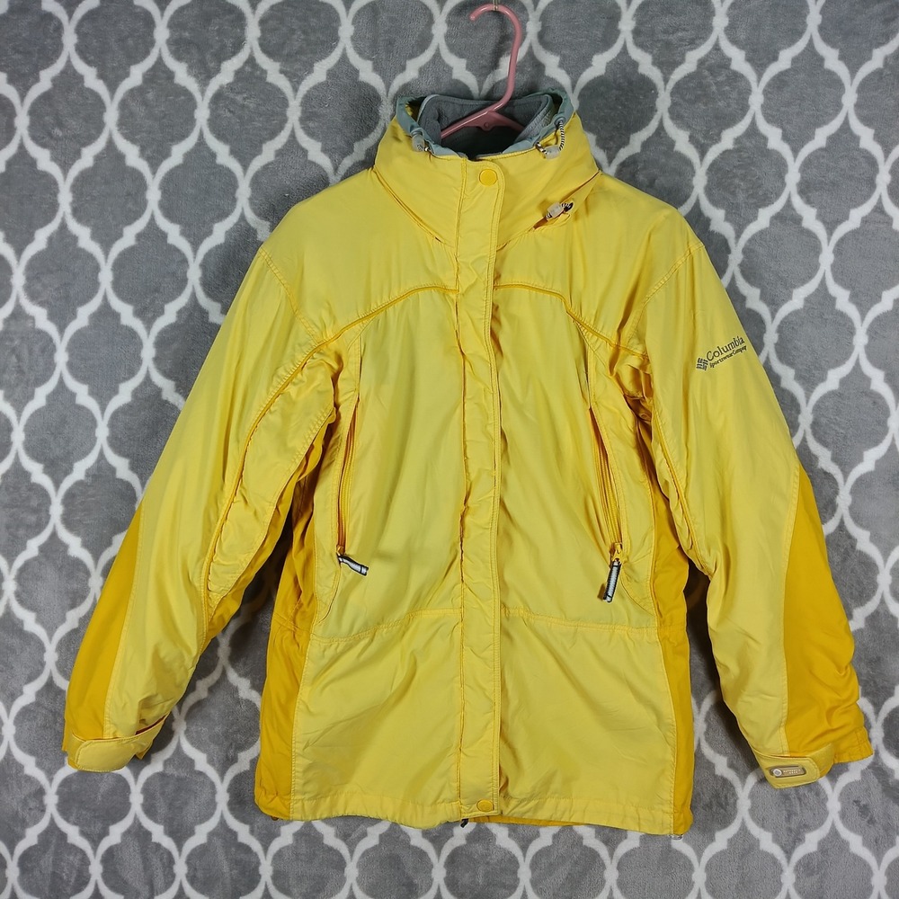 Columbia Interchange Jacket Women Size S Yellow 3 In 1 Ski Snow Winter Coat